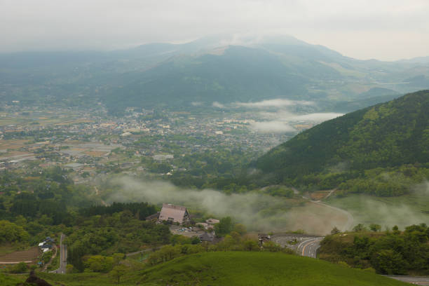 istock Yufuin town and morning mist 2198976024