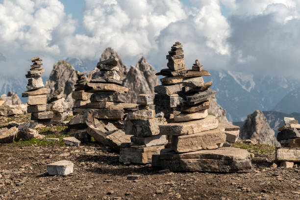 Panoramic view from Nordlinger hut on Karwendel Hohenweg, Austria in autumn