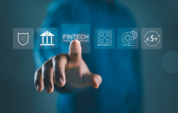 istock Fintech and financial technology concept. A person interacts with digital icons representing financial technology (Fintech), including security, banking, global transaction, innovation, digital money, 2198984904