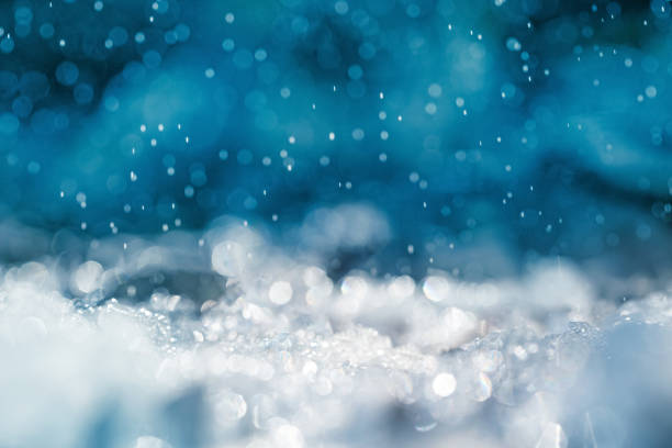istock Winter background, banner with selective focus. Close-up view of melted snow 2198985147