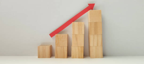 istock Growth strategy presentation business office infographic professional environment elevated view market trends analysis 2198987192