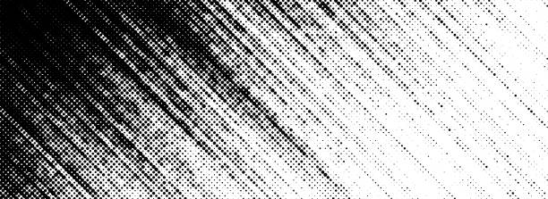 istock Grunge halftone scratch line background. Fading grit noise texture. Dotted pop art sand wallpaper. Retro dynamic pixelated stripe backdrop. Anime or manga style comic overlay. Vector halfton template 2198987325