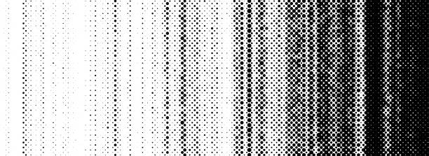 istock Grunge halftone scratch background. Fading grit noise texture. Dotted pop art sandy wallpaper. Retro vertical pixelated line backdrop. Anime or manga style comic overlay. Vector halfton template 2198987409