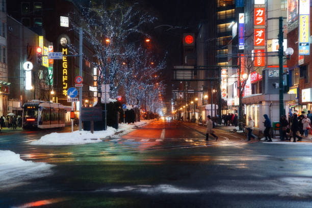 Hokkaido,Japan - February 5, 2025: Susukino district in Sapporo, Hokkaido, Japan