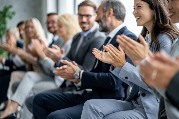 istock Joyful Professionals Celebrating with Applause 2198990442