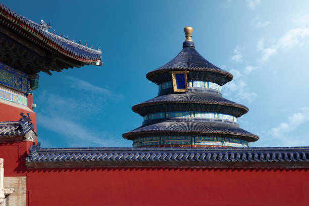 Chinese Temple of Heaven and clear sky