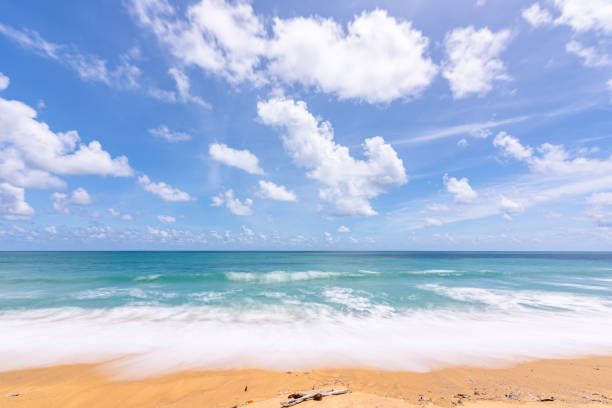 blue sky over beach sea background