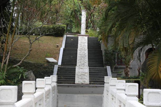 istock A white stone bridge with a stone staircase leading up to it 2198998679