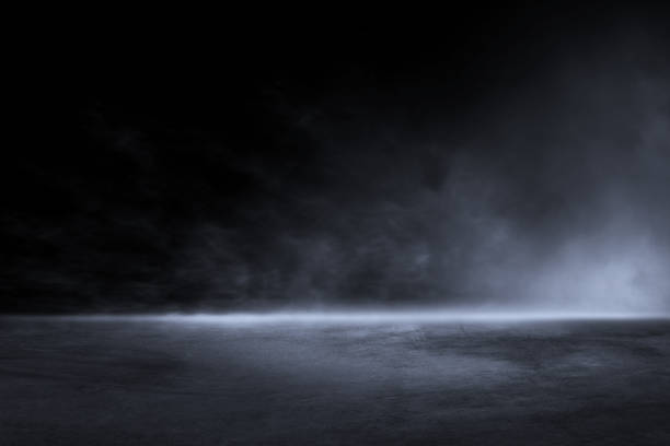 istock 3D Rendering abstract asphalt light in dark street and smoke on black background 2198998785