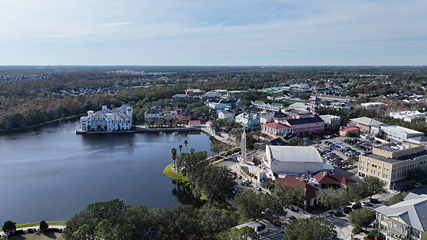 istock Lakeside Park At Celebration In Florida United States. 2199000334