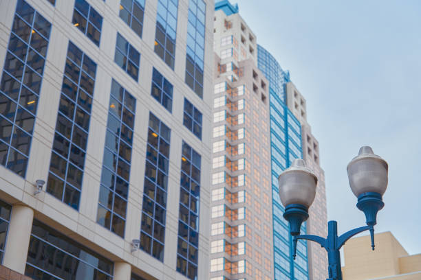 Business office center with blue windows in Orlando, Florida, United States