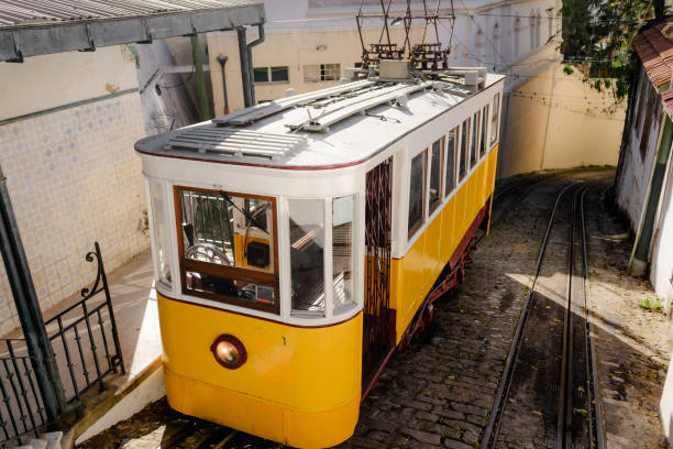 istock Historic Yellow Tram on Steep Lisbon Street 2199014271
