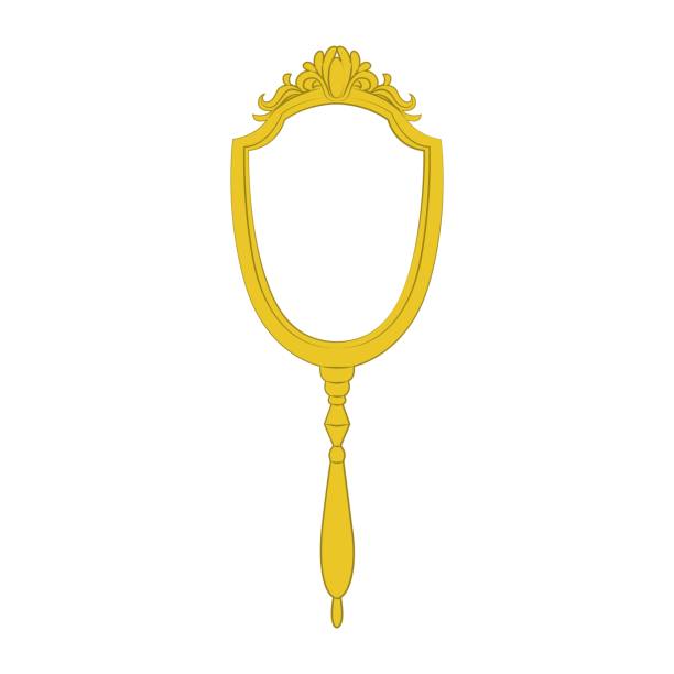 istock Antique mirror with handle for princess. Vintage frame for mirrors and paintings. Baroque ornamented frames for royal interior. Vector illustration isolated on transparent background. 2199016154