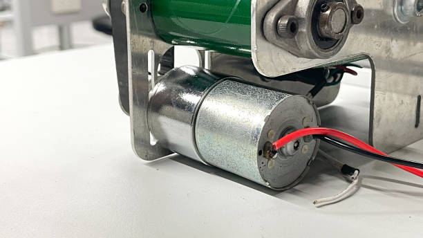 istock Electric DC motor and the conveyor belt 2199019773