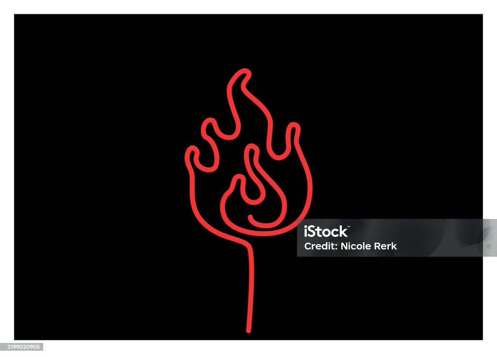 Red Fire Lin A Line Of Red Fire On A Black Background Stock Illustration - Download ...