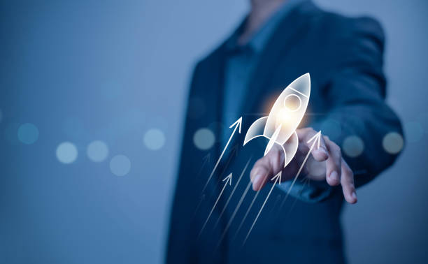 istock businessman launch rocket, startup concept. entrepreneurship starts with digital technology and the growth of an online business. progress of Leadership and new business success 2199023455