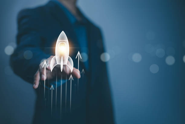 istock businessman launch rocket, startup concept. entrepreneurship starts with digital technology and the growth of an online business. progress of Leadership and new business success 2199023456