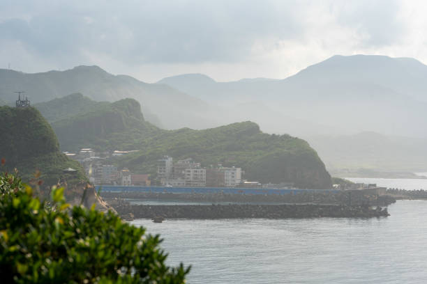 View on coastal line from the hiking trail in Yehliu Geopark