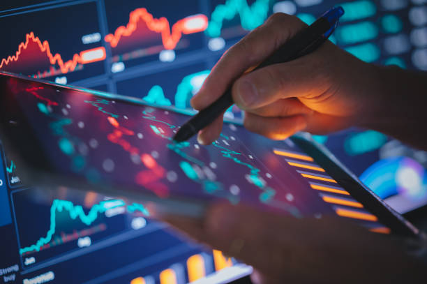 istock Financial technology digital economy concept with AI is created machine learning powerful tech making money in stockmarket and cryptocurrencie 2199034101