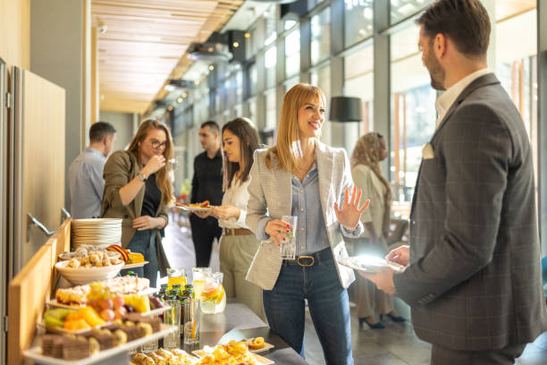 istock Diverse businesspeople during break on seminar 2199035374