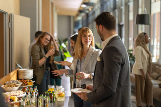 istock Diverse businesspeople during break on seminar 2199035473