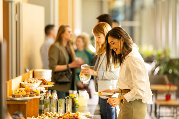istock Businesspeople during break on seminar 2199036917