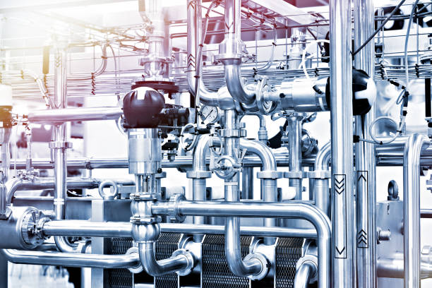 istock Metal pipeline and valves industrial 2199039729