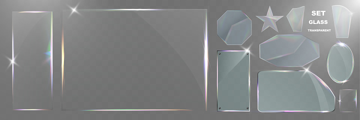Transparency Visual Element Transparent Glass Elements With Light Reflections Transparency Effects ...
