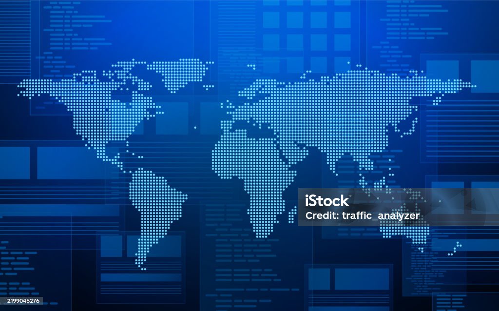 Wordmap Technical Development World Map Technical Background Stock Illustration - Download Image Now ...