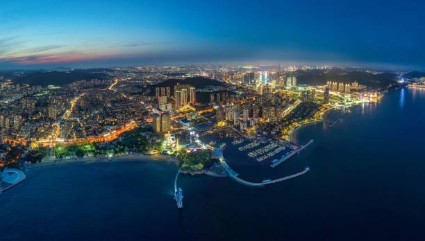 istock Night Panorama of Dalian, China 2199045812