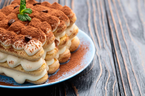 istock Classic Tiramisu Dessert on Rustic Plate 2199047077