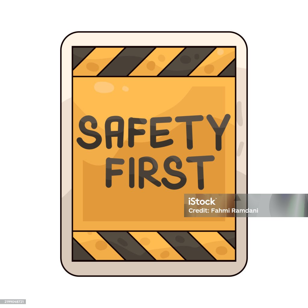 Safety First Boder Safety First Board Stock Illustration - Download Image Now - Blue ...