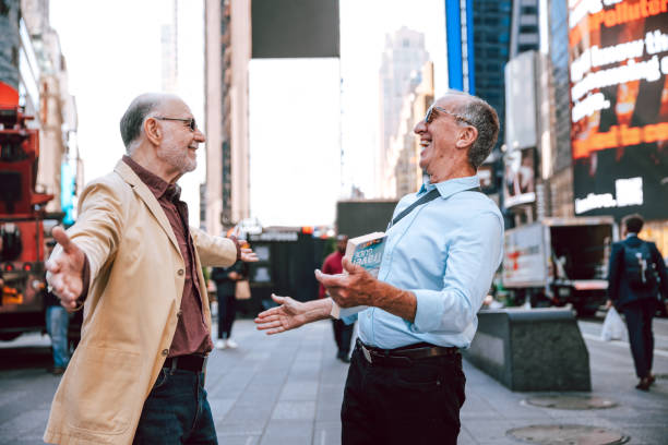 Two old pal meeting in the street