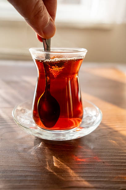 istock Turkish tea in a glass cup in close-up 2199053995