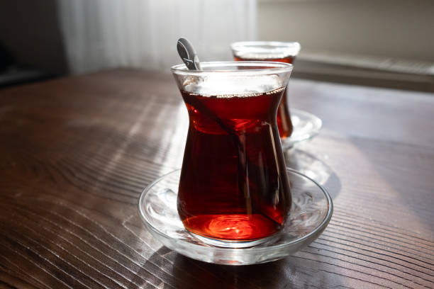 istock Turkish tea in a glass cup in close-up 2199054279