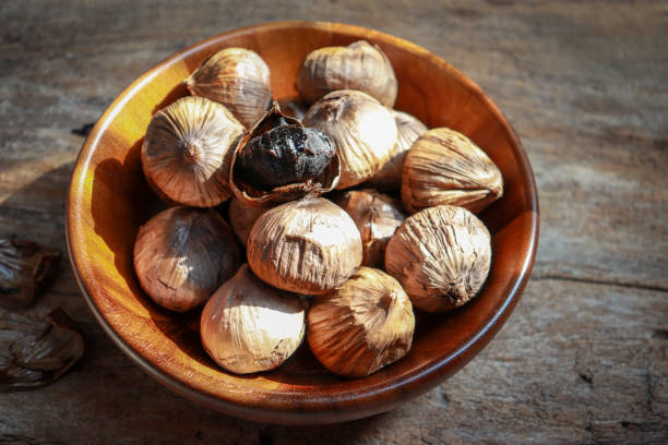 Black Garlic Bulbs at Borough Market, London