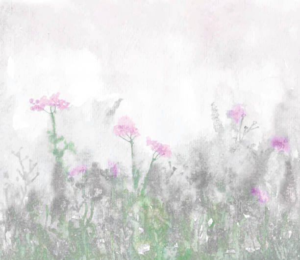 istock Vector illustration of an aquarelle - monochrome flowers. 2199058898
