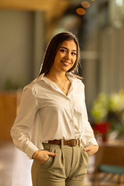 istock Businesswoman in hotel lobby 2199060966