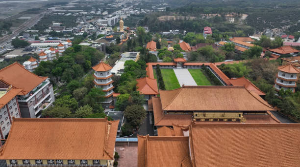 istock Aerial view of Fo Guang Shan Buddha Complex with its traditional architecture and greenery 2199061421