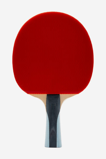 istock Professional Table Tennis Paddle with Red Rubber Surface in Vertical Position 2199063439
