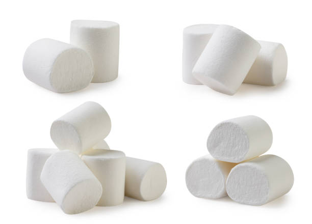 istock Set of marshmallows close-up on a white. Isolated 2199065065