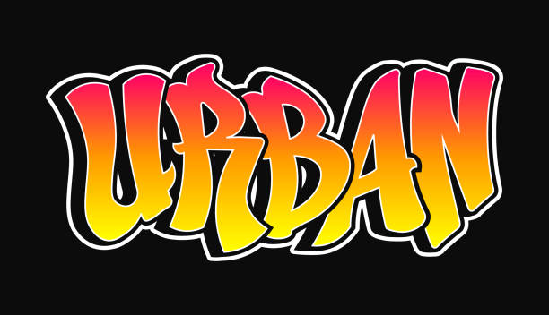 istock The word Urban written in graffiti style typography with a vibrant color gradient and a white outline 2199066767