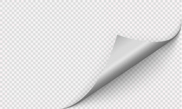 istock Realistic curls of the corners of a paper page on a transparent background with shadow, curled corners of a sheet of paper. The white edges of the vector stickers are curved. Corners of paper skroll 2199069751
