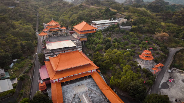 istock Discovering stunning temple architecture in Kaohsiung, Taiwan, amid lush greenery 2199072301