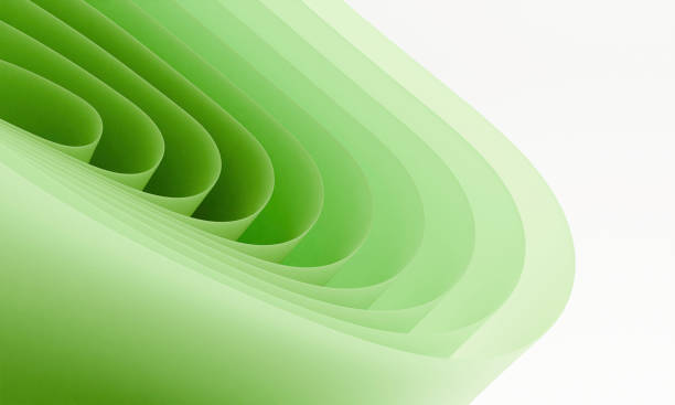 istock Modern Artistic Composition Featuring Smooth Green Waves and Layered Curves 2199082281