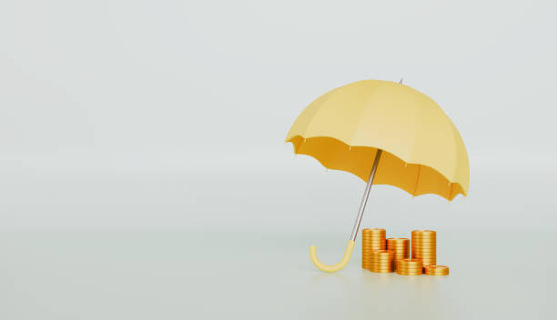 istock Elegant opened yellow umbrella and rain boots 2199091119