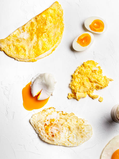 istock Various ways of cooking chicken eggs. Different ways of cooking eggs. Different dishes from chicken eggs. Omelette, soft-boiled, hard-boiled, fried, scrambled eggs. Cooked eggs variation. 2199091827