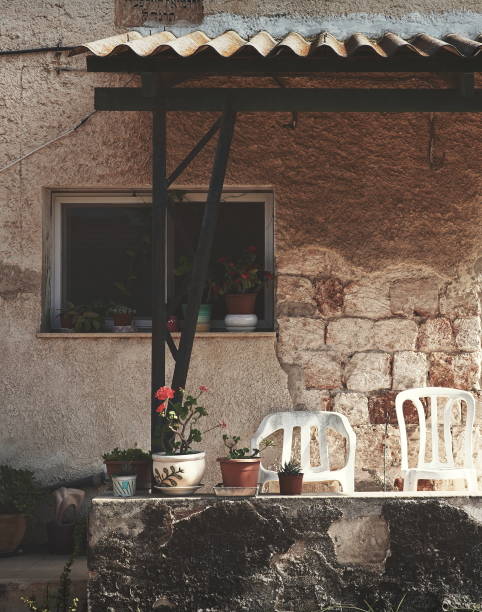 Porch Rustic Side View Neutral Vintage Outdoor Plant Decor