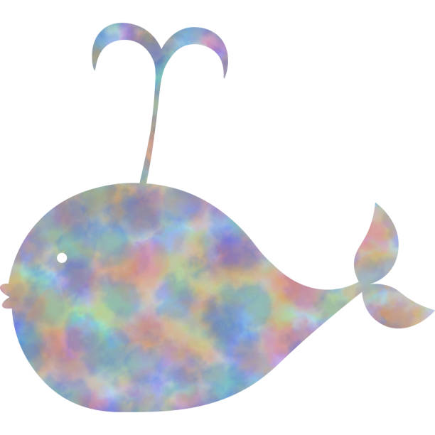 istock Clip art of the image of a whale icon with beautiful watercolor pattern. 2199106723