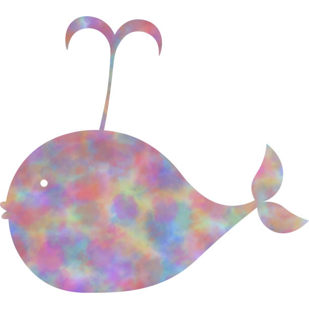 istock Clip art of the image of a whale icon with beautiful watercolor pattern. 2199107660